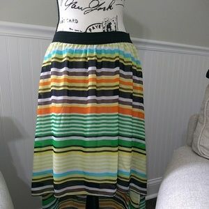 A line colorful skirt with stretch band waist